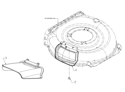 Side Discharge Chute Diagram and Parts List for 11A-B2A9345 2020 Yard Machines Lawn Mower